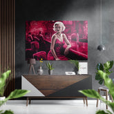 Woman in a Bar Brushed Aluminum Dibond Wall Art.